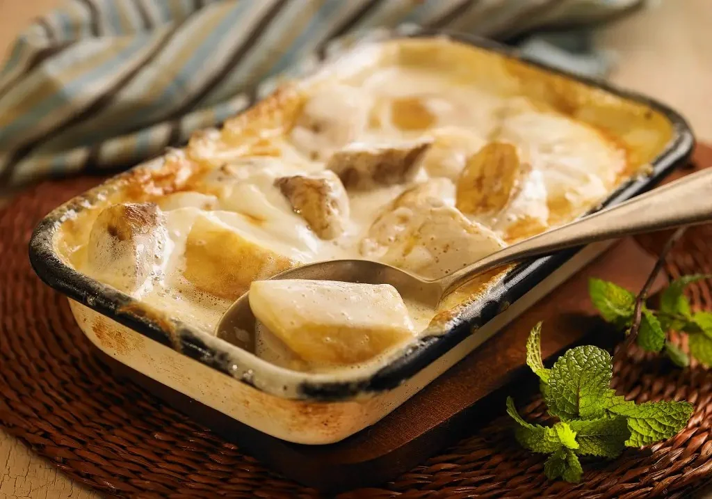 Frutas caramelizadas a la crema