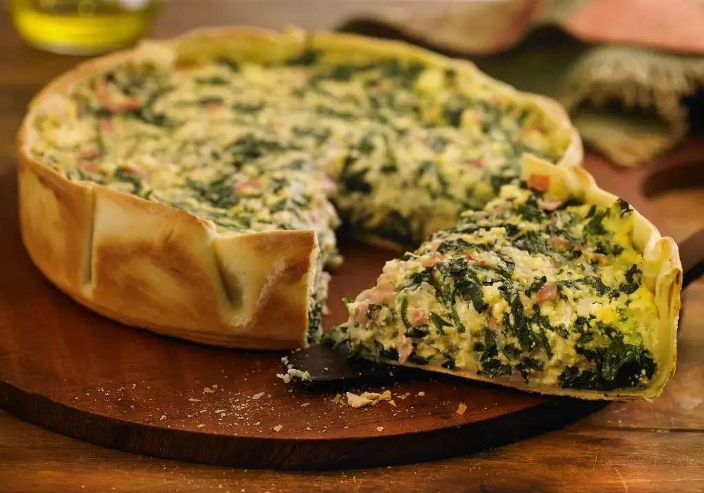 Tarta de espinaca, ricota y jamón