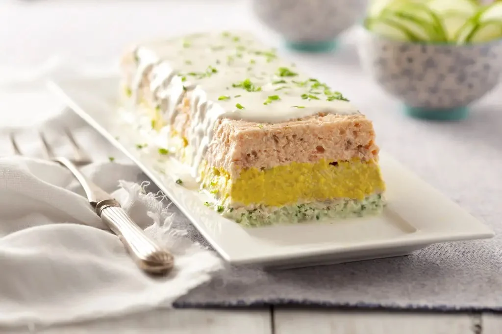 Terrine de pescado de tres colores