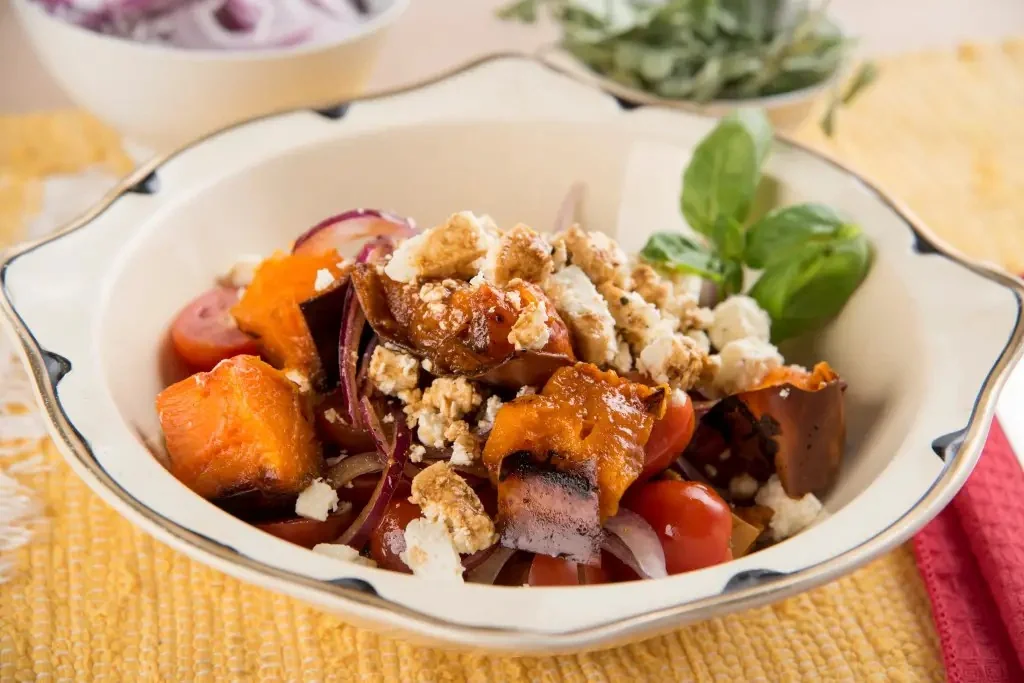 Ensalada de calabaza con queso feta