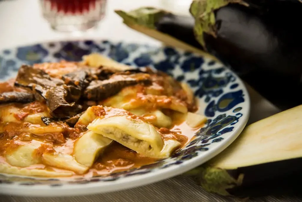 Ravioles de berenjena